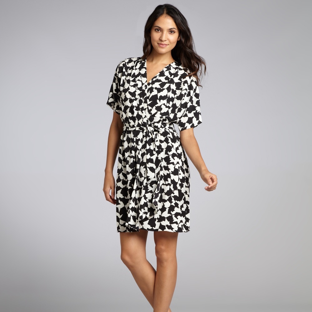 Donna Morgan Houndstooth Mock Wrap Dress
